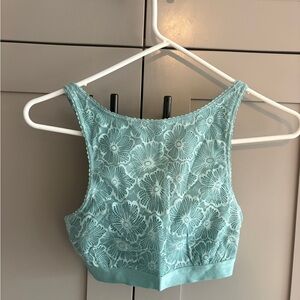 Floral Lace Women’s Top - teal
